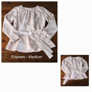 Express Light Pink Tie-Waist Top